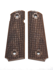 CLEARANCE-Walnut Basket Weave 1911 Grips (Full Size) – LS Grips