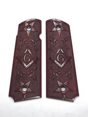 CLEARANCE-Rosewood Masonic 1911 Grips (Full Size) – LS Grips