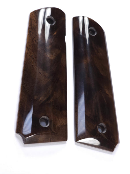 Dark Feathered Walnut 1911 Grips (Full Size)