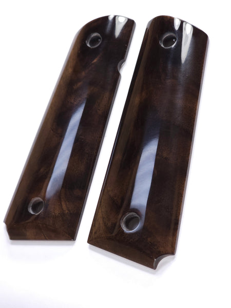 Dark Feathered Walnut 1911 Grips (Full Size)