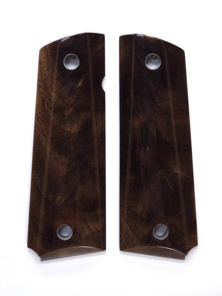 Dark Feathered Walnut 1911 Grips (Full Size)