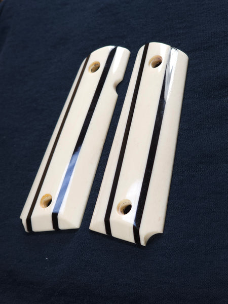 Laminated Genuine Buffalo Horn and Giraffe Bone 1911 Grips (Full Size)