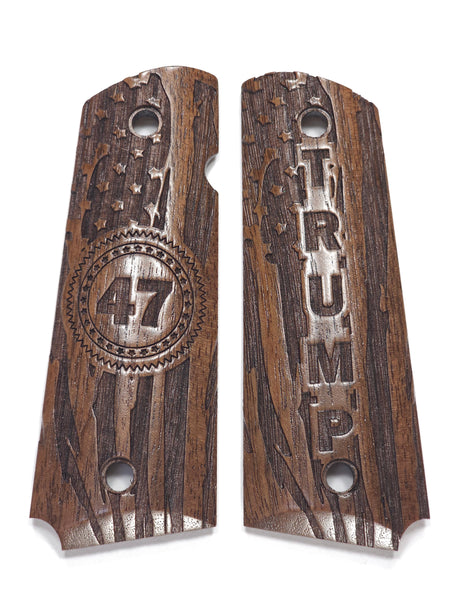 --Walnut Trump 47 1911 Grips (Full Size)