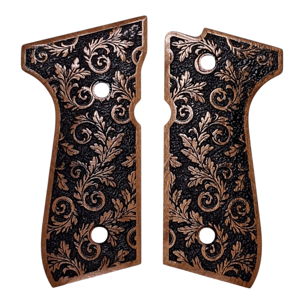 Cherry Inked Floral Beretta 92fs Grips