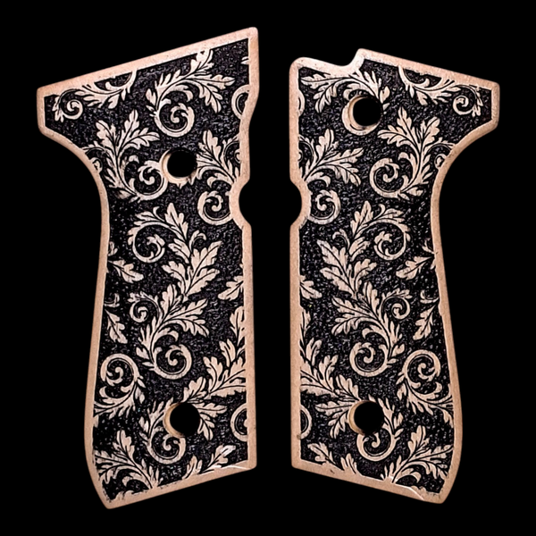 Maple Inked Floral Beretta 92fs Grips