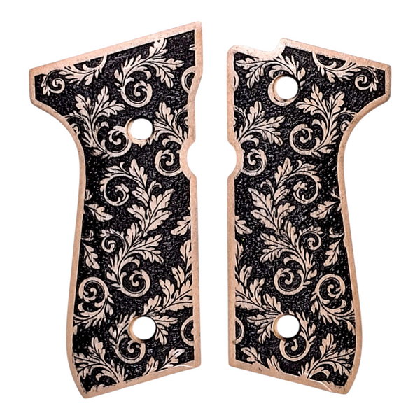 Maple Inked Floral Beretta 92fs Grips