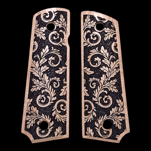 Maple Inked Floral Grips Compatible/Replacement for Browning 1911-22 1911-380 Grips