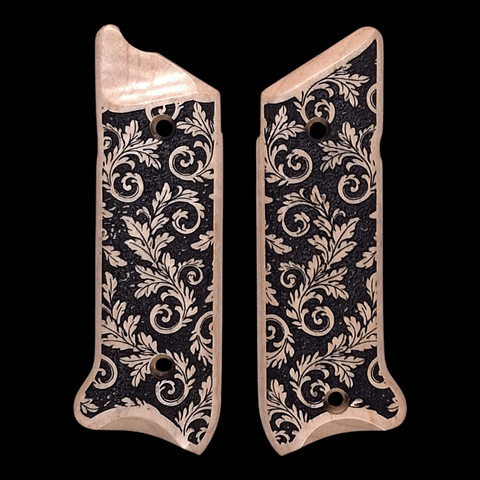 Maple Inked Floral Scroll Ruger Mark IV Grips