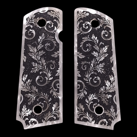 Pearl Floral Scroll 1911 Grips (Compact)