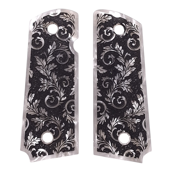 Pearl Floral Scroll 1911 Grips (Compact)