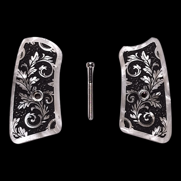 Pearl Floral Scroll Ruger Sp101 Grip Inserts