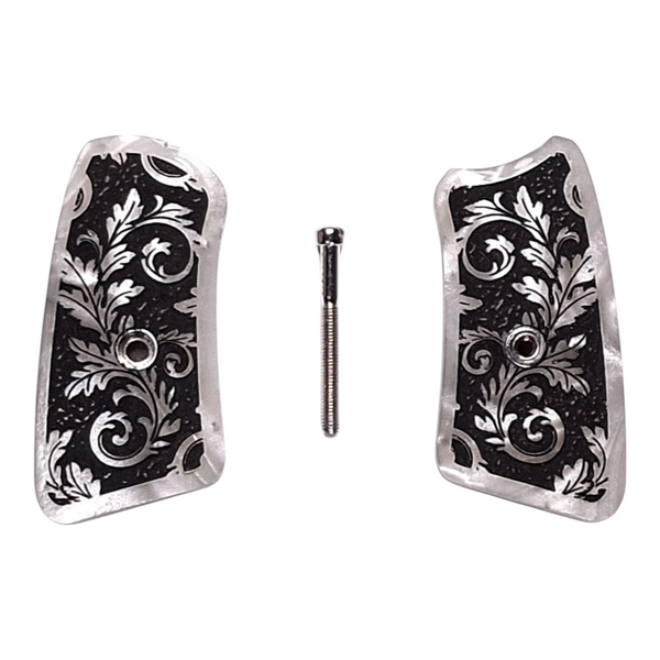 Pearl Floral Scroll Ruger Sp101 Grip Inserts