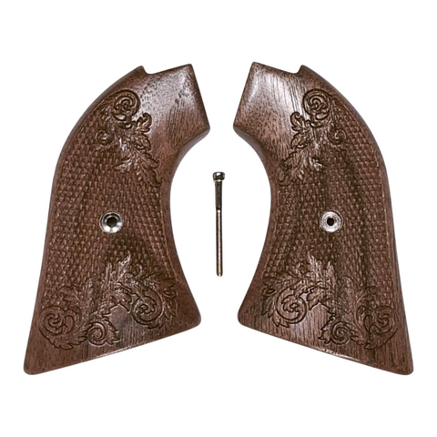 Walnut Floral Checkered Heritage Rough Rider Grips