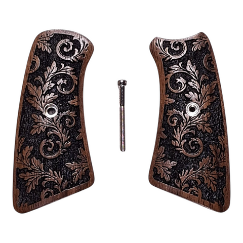 Walnut Inked Floral Ruger Gp100 Grip Inserts