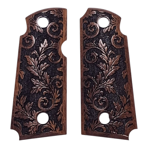 Walnut Inked Floral Kimber Micro 380 Grips