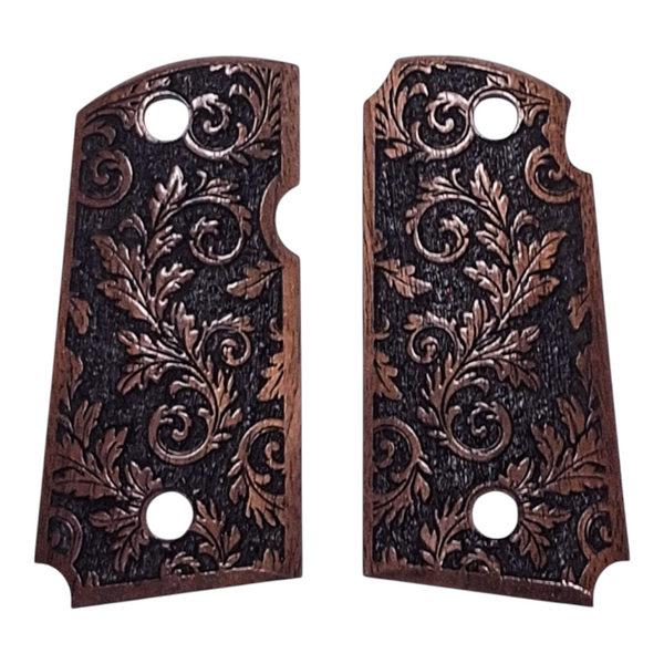 Walnut Inked Floral Kimber Micro 9 Grips