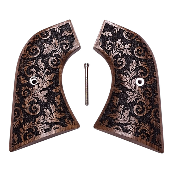 Walnut Inked Floral Ruger New Vaquero Grips