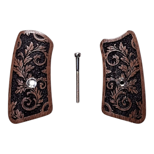 Walnut Inked Floral Ruger Sp101 Grip Inserts