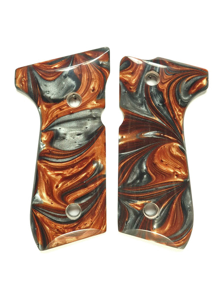 Copper & Silver Pearl Beretta 92fs Grips