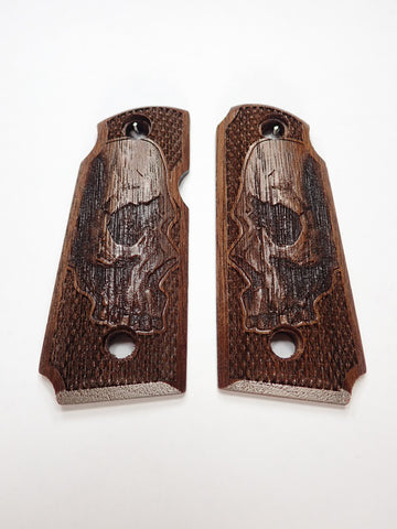 Walnut Skull Kimber Micro 380 Grips