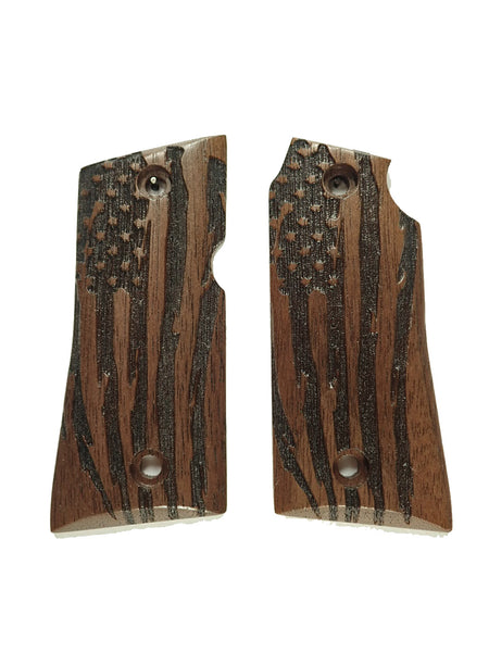 Walnut American Flag Colt Mustang Pocketlite Grips