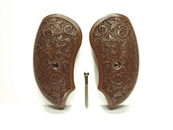 --Walnut Floral Bond Arms Derringer Grips Engraved Textured